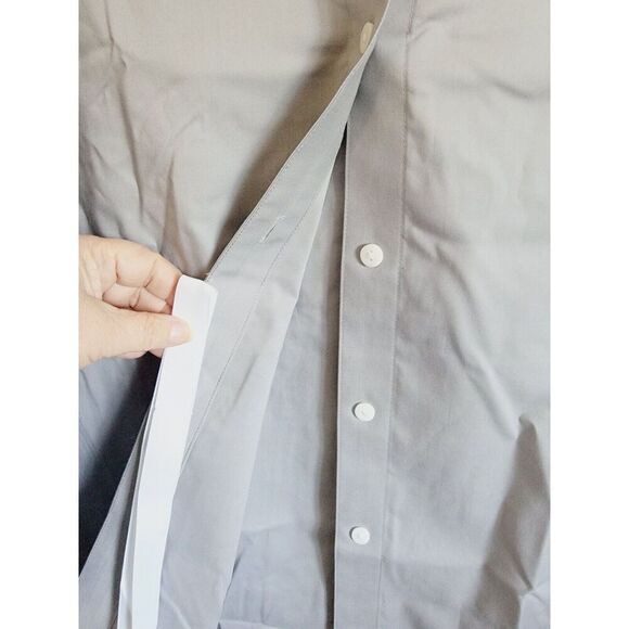 Foxcroft NYC XL Women’s Long Sleeve Easy Care Solid Poplin Blouse SilverGray NWT - Picture 5 of 10